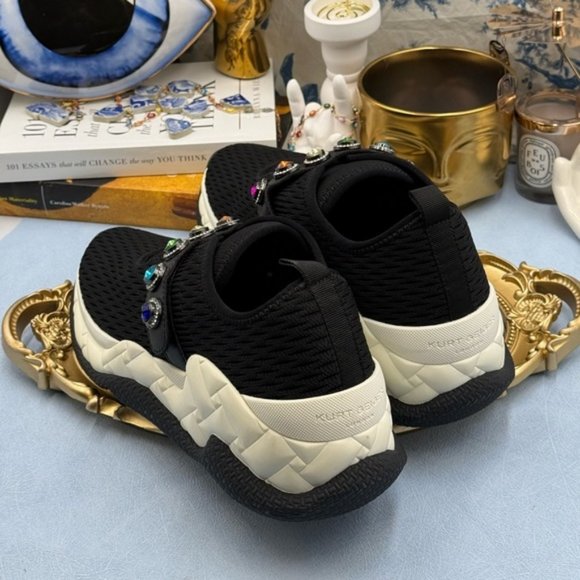 🆕 KURT GEIGER LONDON 🧿 NWOB Lond Knit Jewel Sneakers, Black - Sz EU40.5 US 9.5 - Picture 10 of 14